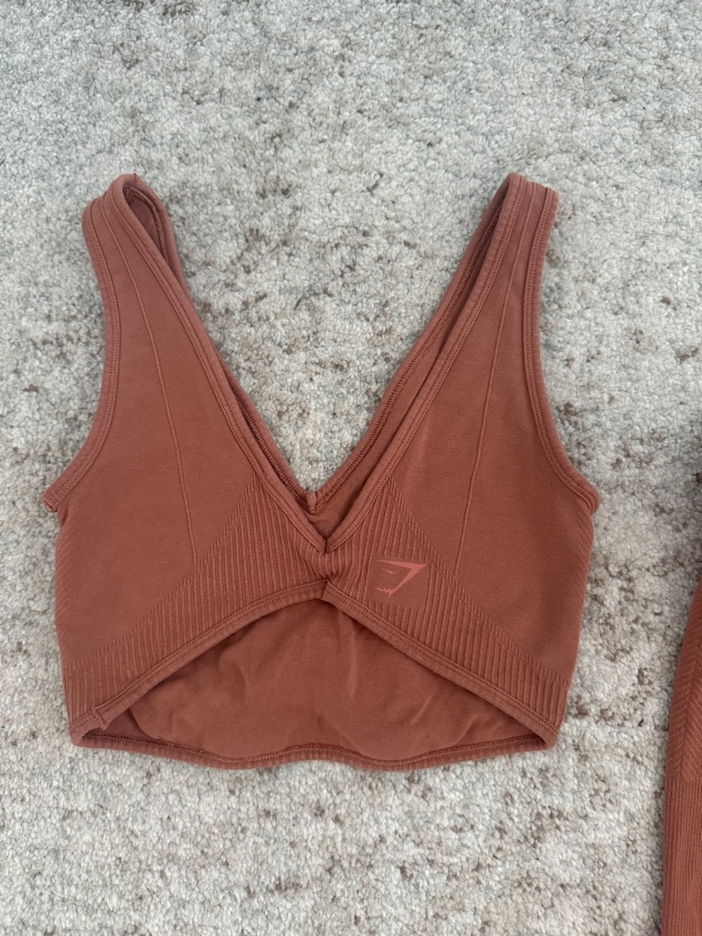 Gymshark Ribbed Two-Piece Active Set in Rust - Picture 5 of 8